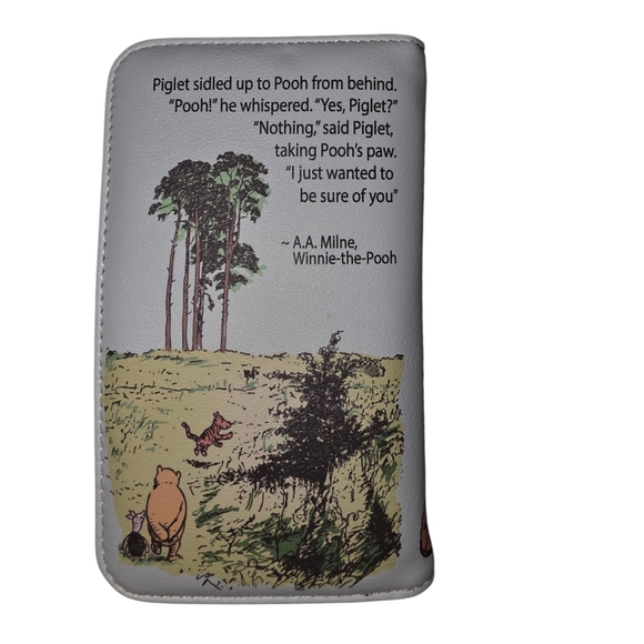 Blue Winnie-the-Pooh Illustration Wristlet Wallet with Strap - Picture 2 of 4